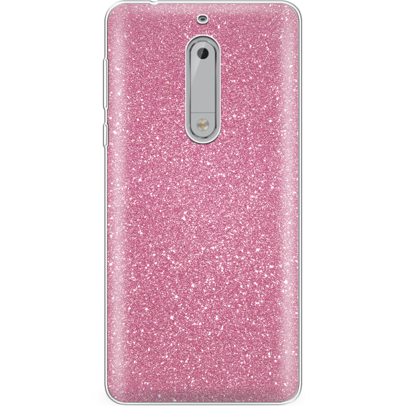 Чехол с блёстками Nokia 5 Розовый