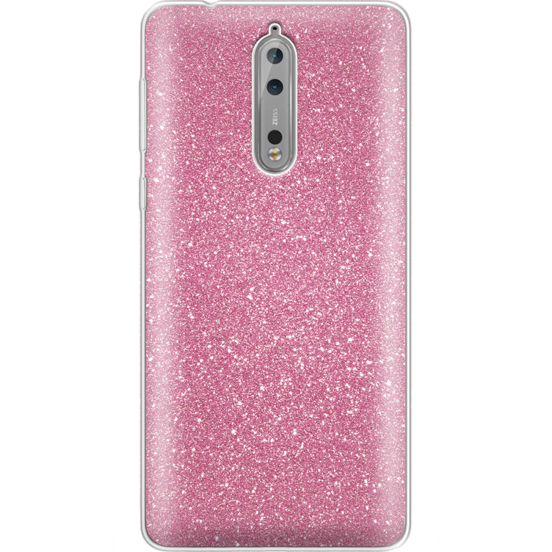 Чехол с блёстками Nokia 8 Розовый