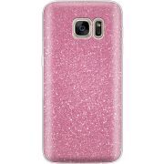 Чехол с блёстками Samsung G930 Galaxy S7 Розовый