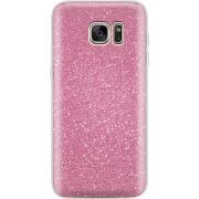 Чехол с блёстками Samsung G935 Galaxy S7 Edge Розовый