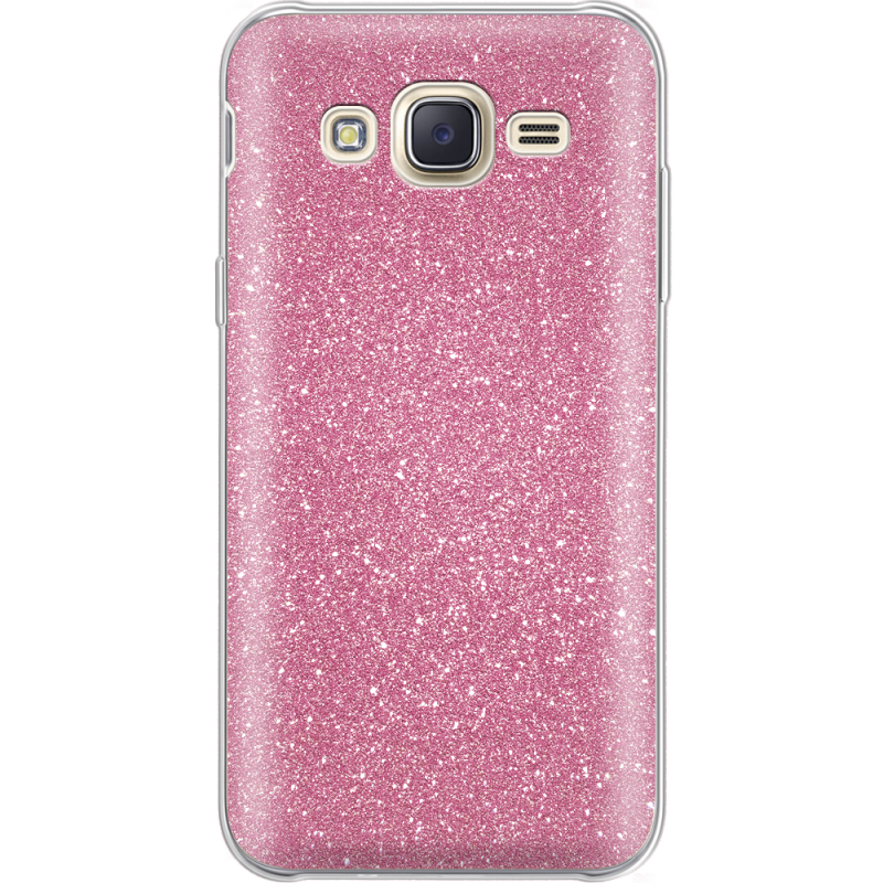 Чехол с блёстками Samsung J500H Galaxy J5 Розовый