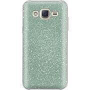 Чехол с блёстками Samsung J500H Galaxy J5 Зеленый