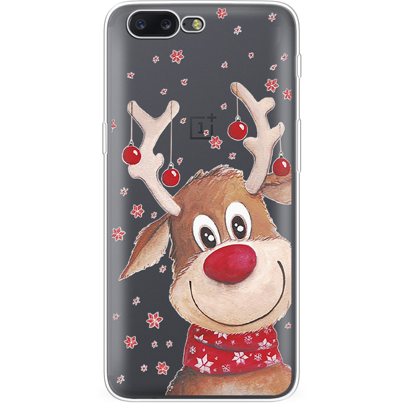 Прозрачный чехол Uprint OnePlus 5 Winter Deer