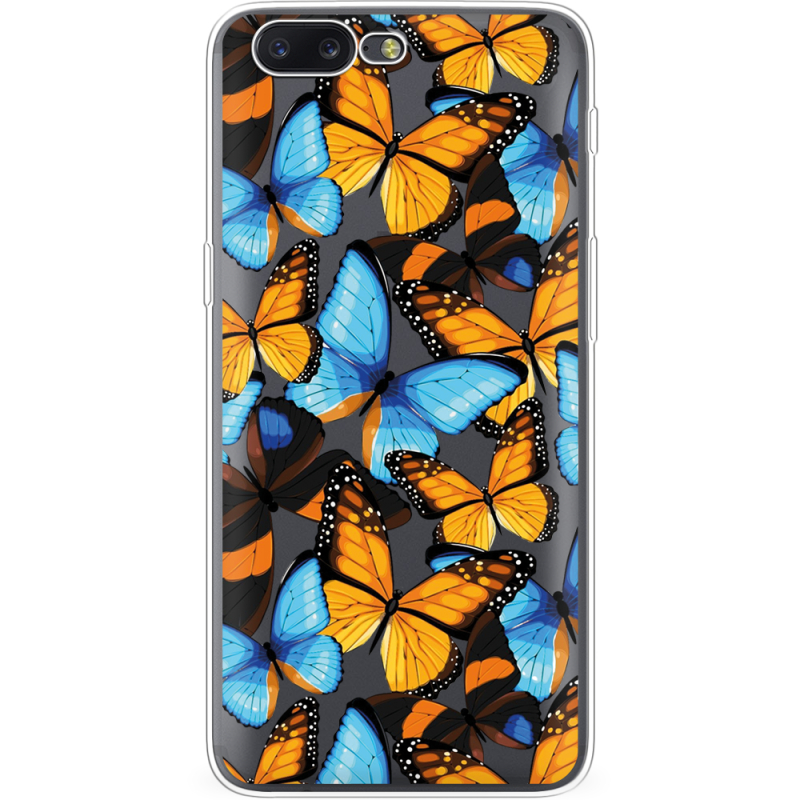 Прозрачный чехол Uprint OnePlus 5 Butterfly Morpho