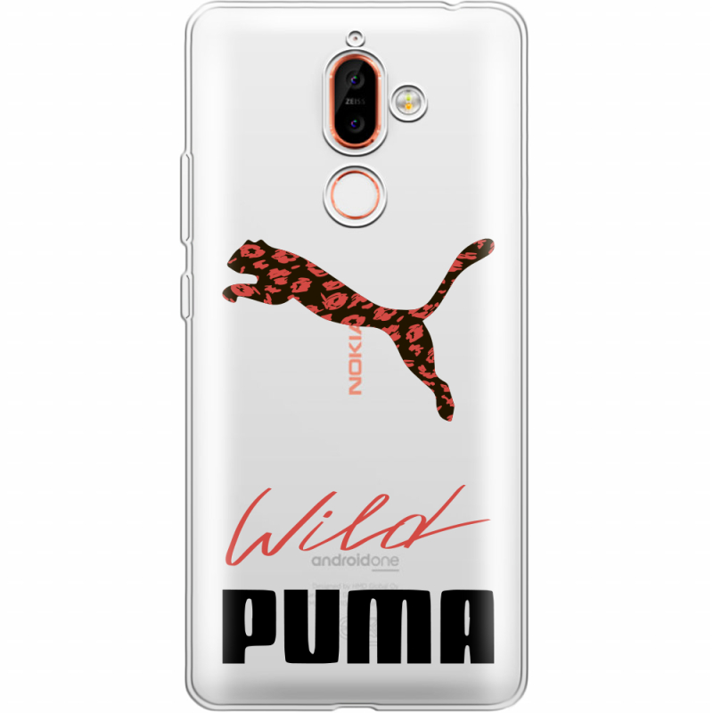 Прозрачный чехол Uprint Nokia 7 Plus Wild Cat