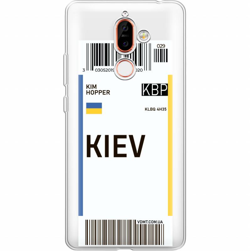 Прозрачный чехол Uprint Nokia 7 Plus Ticket Kiev