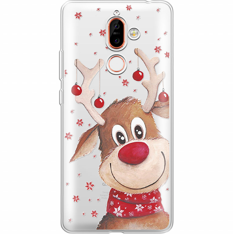 Прозрачный чехол Uprint Nokia 7 Plus Winter Deer