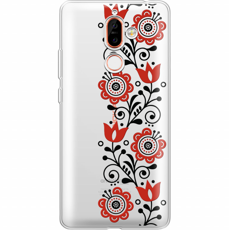 Прозрачный чехол Uprint Nokia 7 Plus Ethno Ornament