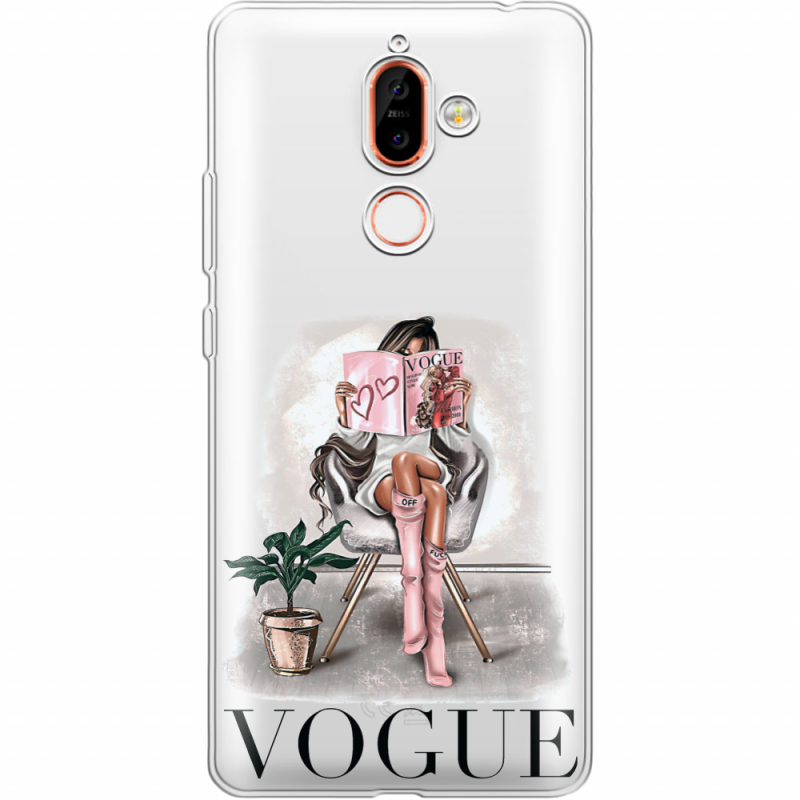 Прозрачный чехол Uprint Nokia 7 Plus VOGUE