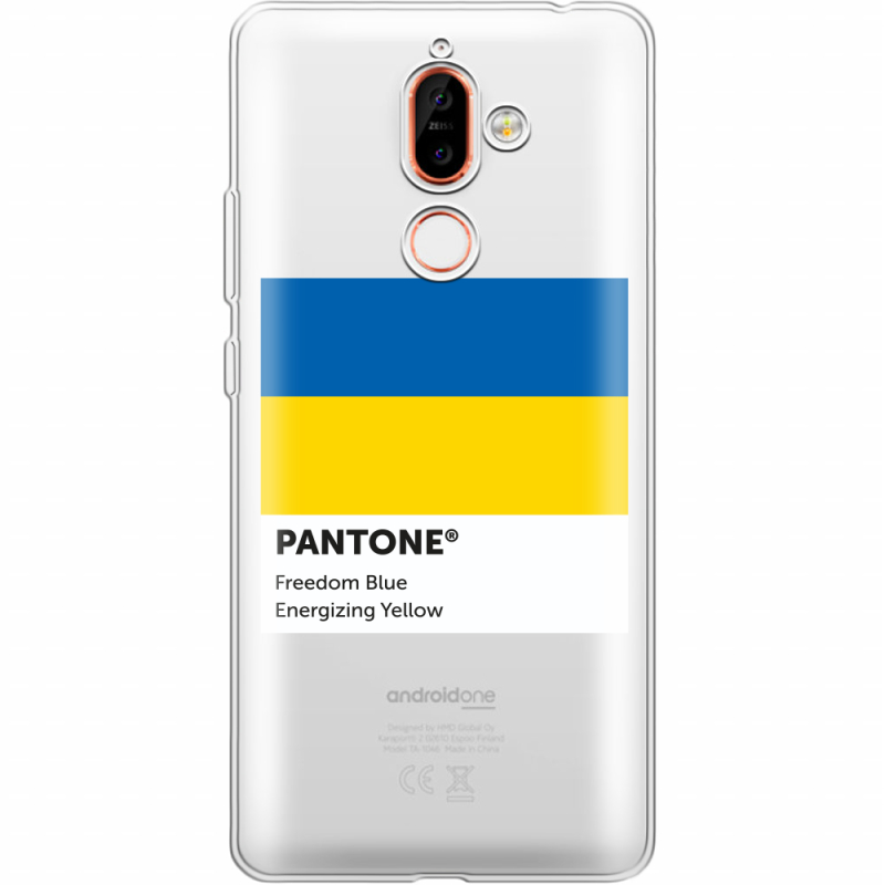 Прозрачный чехол Uprint Nokia 7 Plus Pantone вільний синій