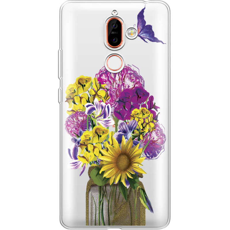 Прозрачный чехол Uprint Nokia 7 Plus My Bouquet