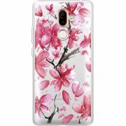 Прозрачный чехол Uprint Nokia 7 Plus Pink Magnolia