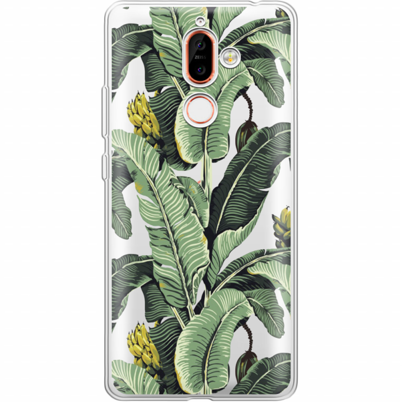 Прозрачный чехол Uprint Nokia 7 Plus Banana Leaves