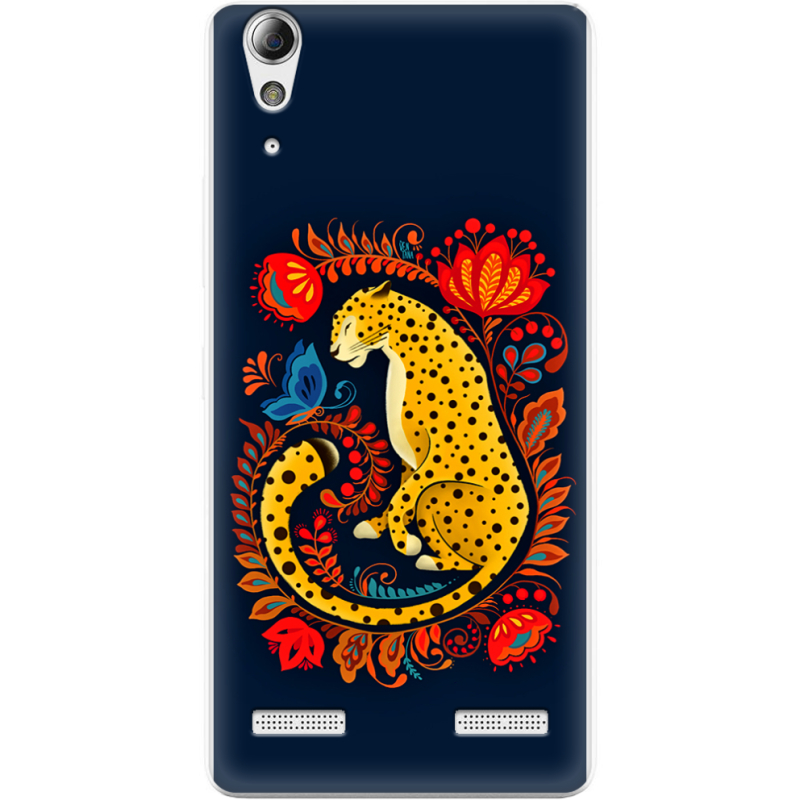 Чехол Uprint Lenovo A6000 Petrykivka Leopard