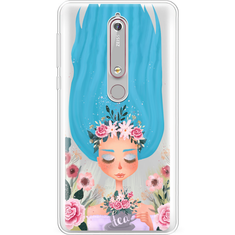 Прозрачный чехол Uprint Nokia 6 2018 Blue Hair