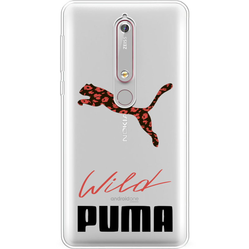 Прозрачный чехол Uprint Nokia 6 2018 Wild Cat