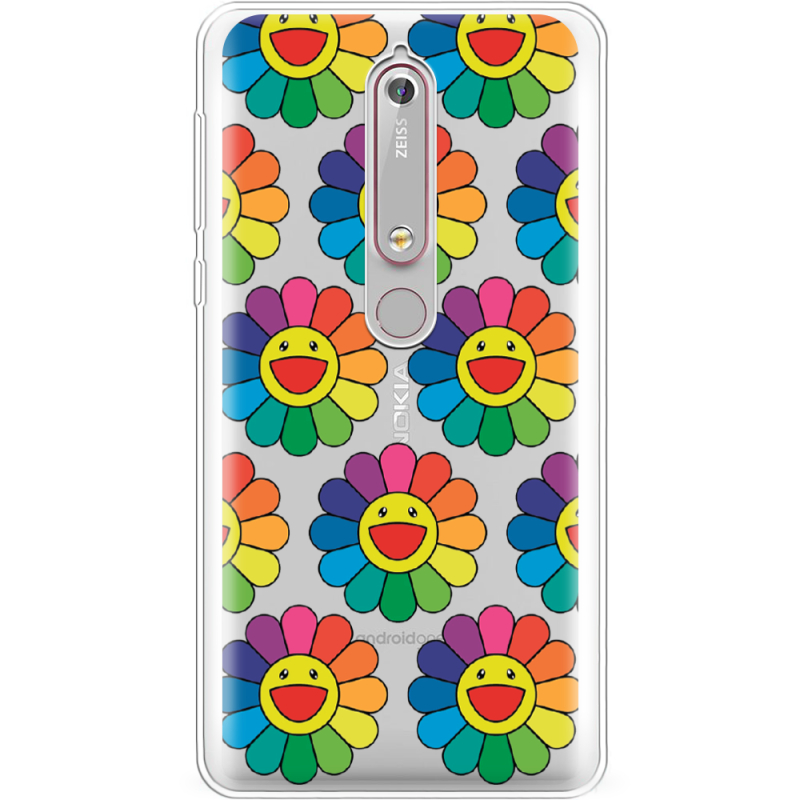 Прозрачный чехол Uprint Nokia 6 2018 Hippie Flowers