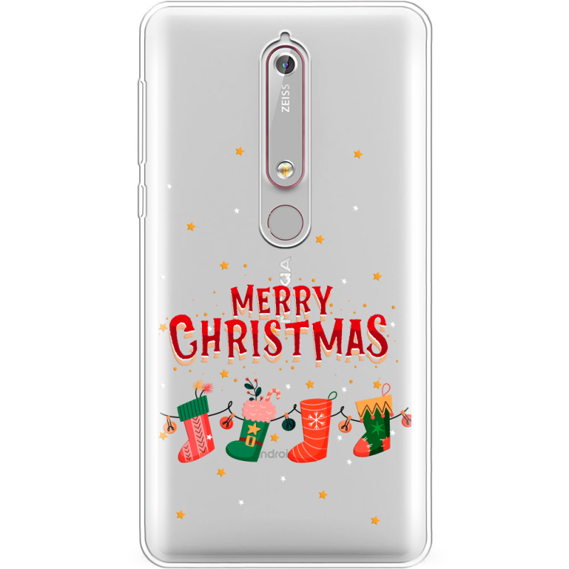 Прозрачный чехол Uprint Nokia 6 2018 Merry Christmas