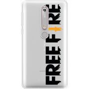 Прозрачный чехол Uprint Nokia 6 2018 Free Fire Black Logo
