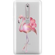 Прозрачный чехол Uprint Nokia 6 2018 Floral Flamingo