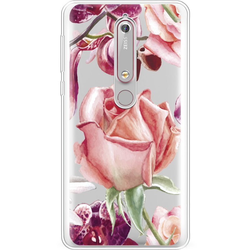 Прозрачный чехол Uprint Nokia 6 2018 Rose