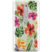 Прозрачный чехол Uprint Nokia 6 2018 Tropical Flowers