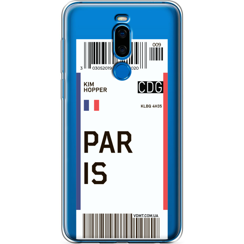 Прозрачный чехол Uprint Meizu X8 Ticket Paris