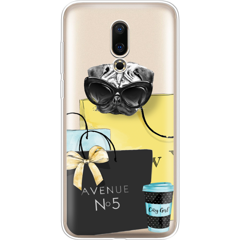 Прозрачный чехол Uprint Meizu 16X Fashion Pug
