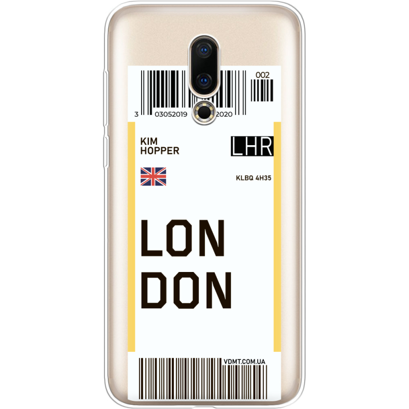 Прозрачный чехол Uprint Meizu 16X Ticket London