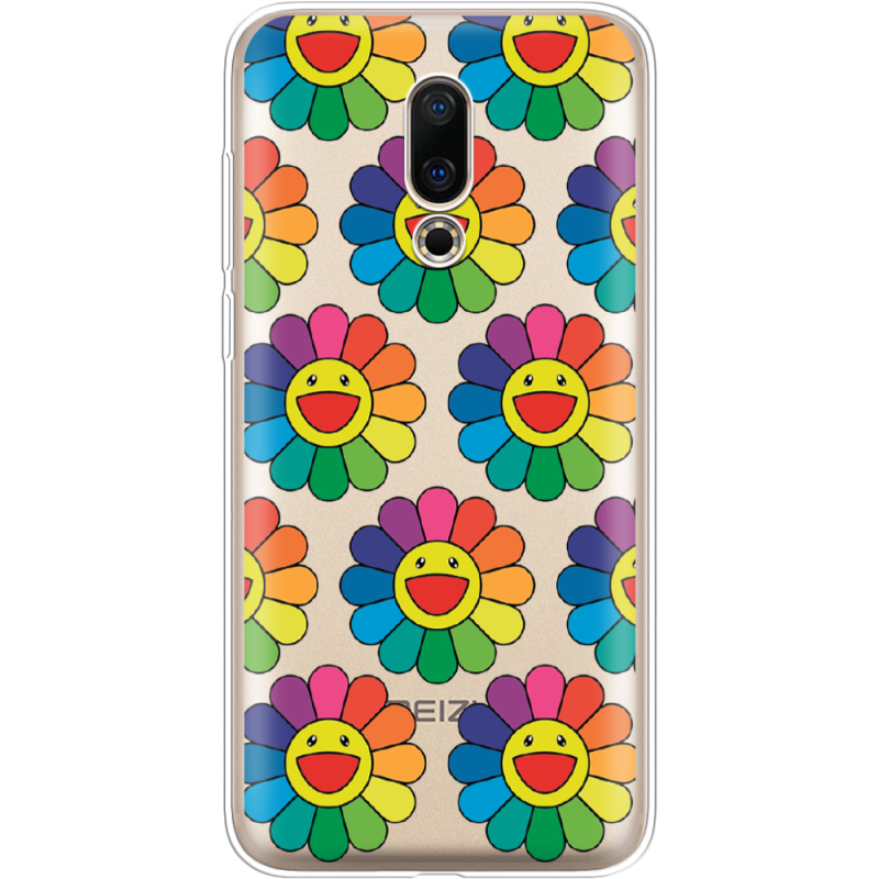 Прозрачный чехол Uprint Meizu 16X Hippie Flowers