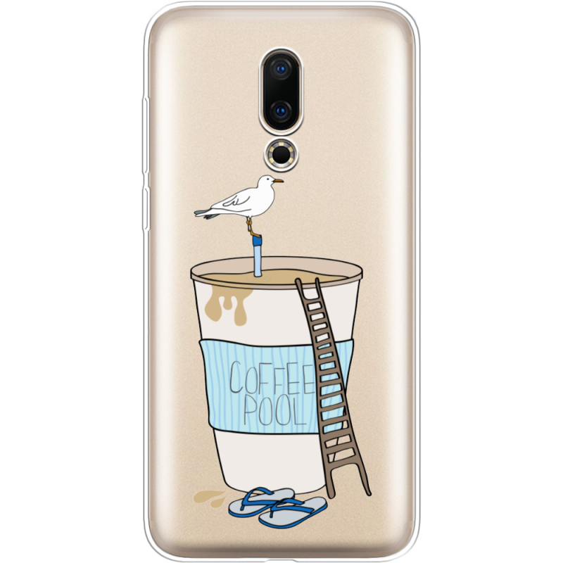 Прозрачный чехол Uprint Meizu 16X Segull in Cofee Pool