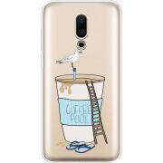 Прозрачный чехол Uprint Meizu 16X Segull in Cofee Pool