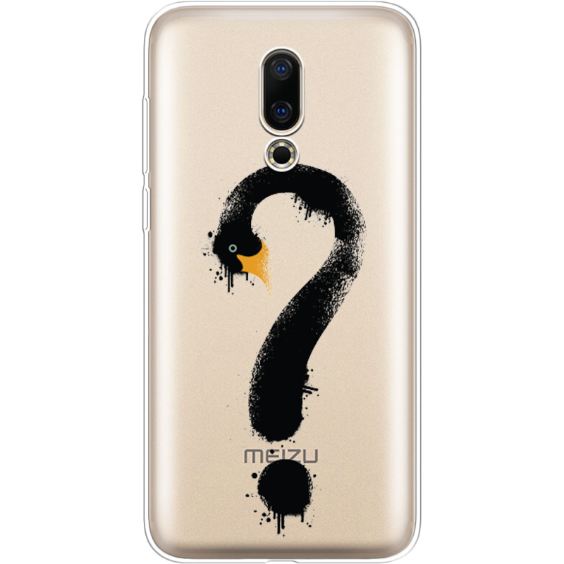 Прозрачный чехол Uprint Meizu 16X Swan question
