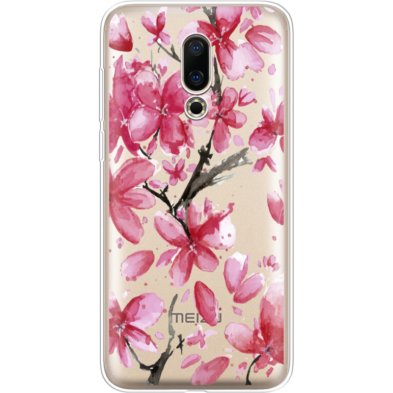 Прозрачный чехол Uprint Meizu 16X Pink Magnolia