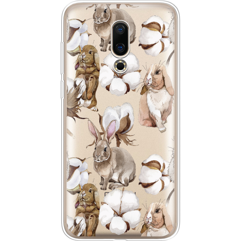 Прозрачный чехол Uprint Meizu 16X Cotton and Rabbits