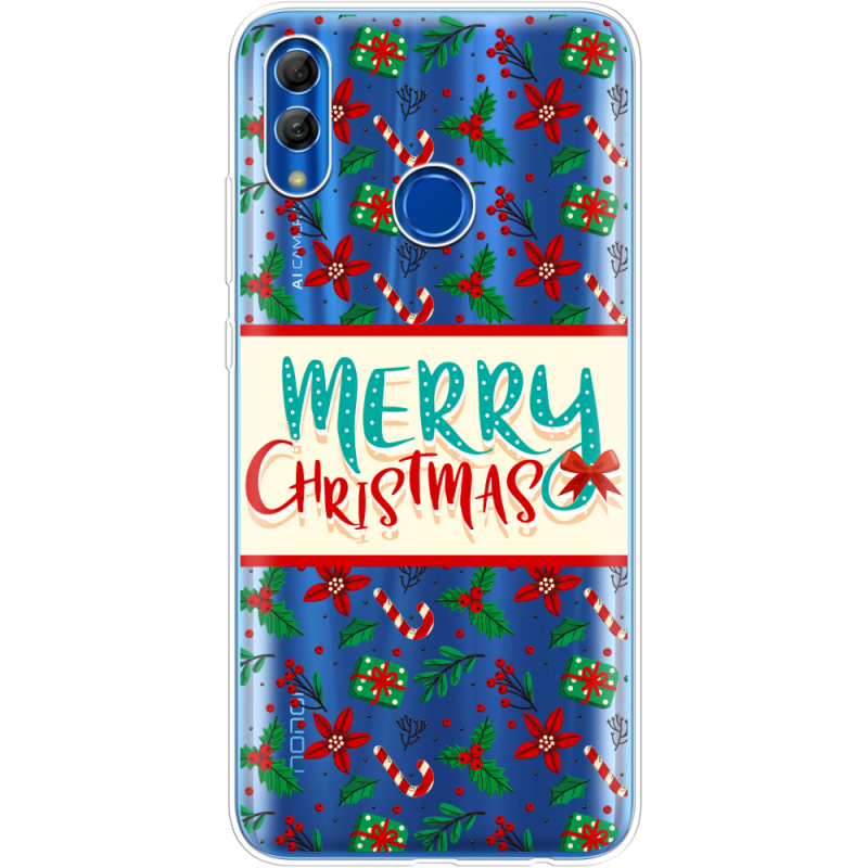 Прозрачный чехол Uprint Honor 10 Lite Vintage Christmas Pattern