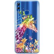 Прозрачный чехол Uprint Honor 10 Lite Colorful Giraffe