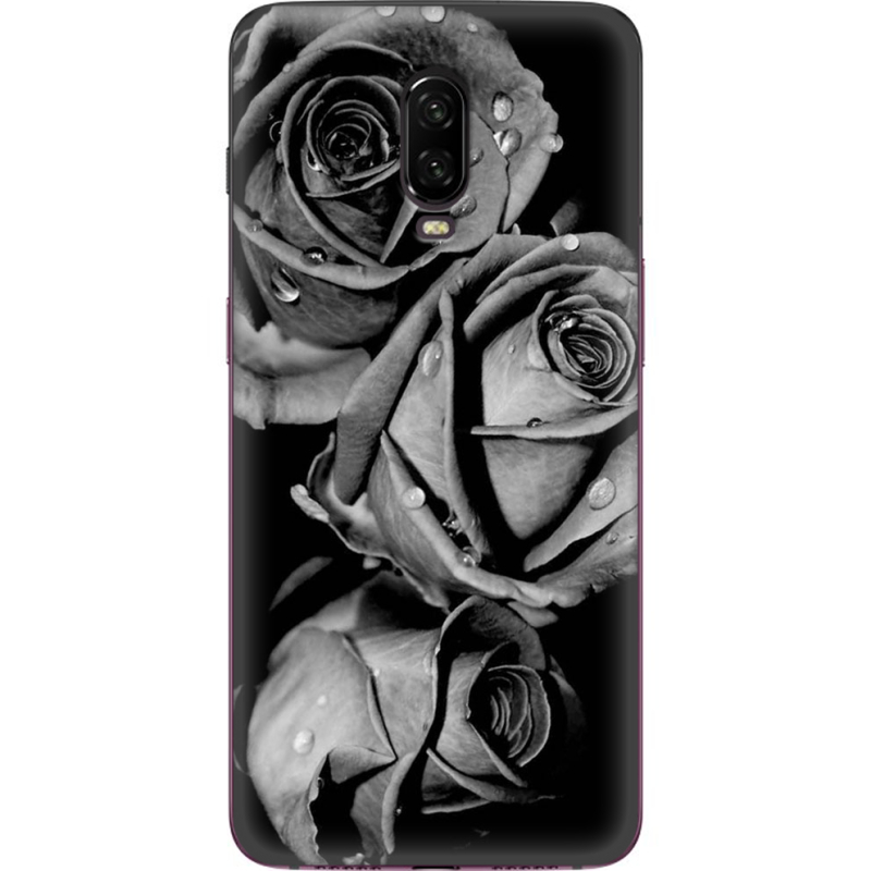 Чехол Uprint OnePlus 6T Black and White Roses