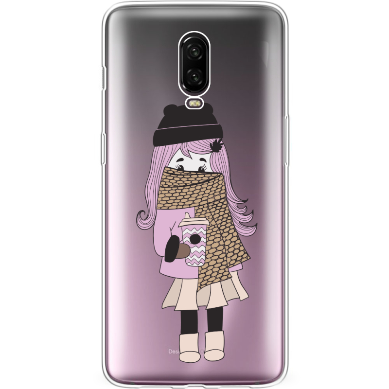 Прозрачный чехол Uprint OnePlus 6T Winter Morning Girl