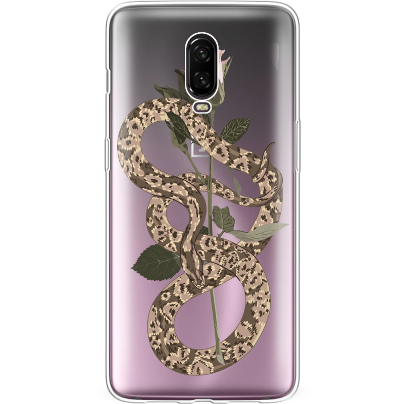 Прозрачный чехол Uprint OnePlus 6T Glamor Snake