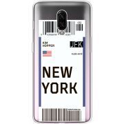Прозрачный чехол Uprint OnePlus 6T Ticket New York