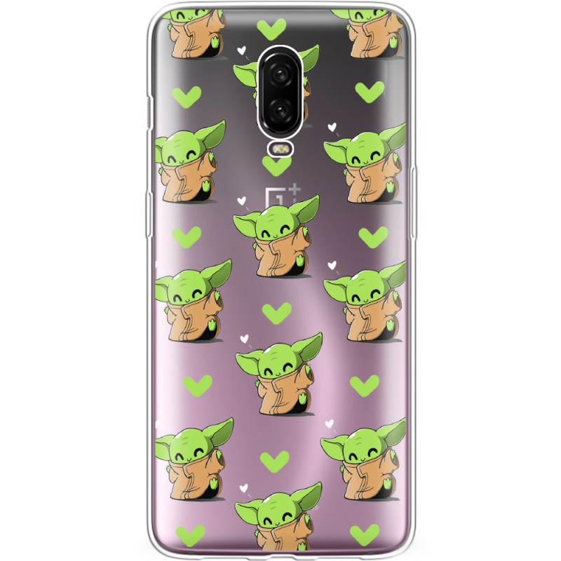 Прозрачный чехол Uprint OnePlus 6T Pattern Baby Yoda