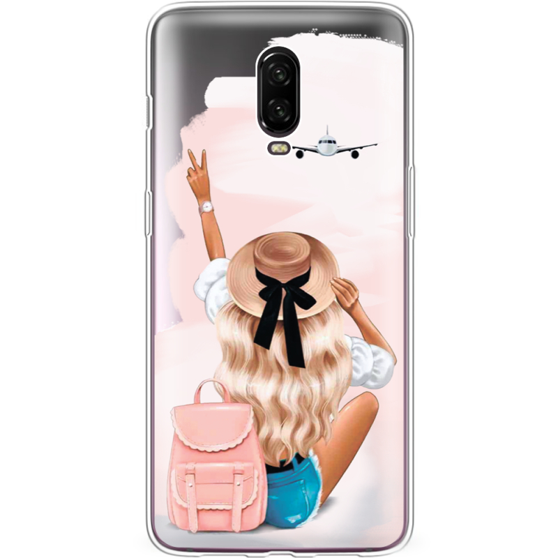 Прозрачный чехол Uprint OnePlus 6T Travel Girl