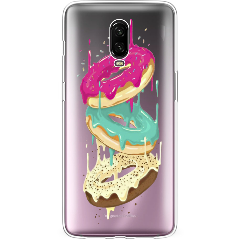 Прозрачный чехол Uprint OnePlus 6T Donuts