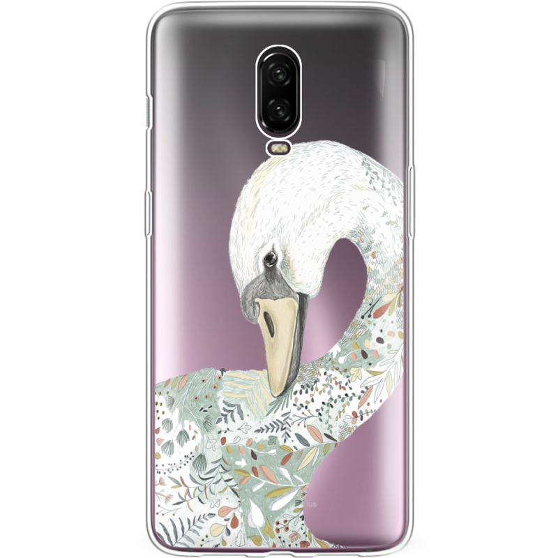 Прозрачный чехол Uprint OnePlus 6T Swan