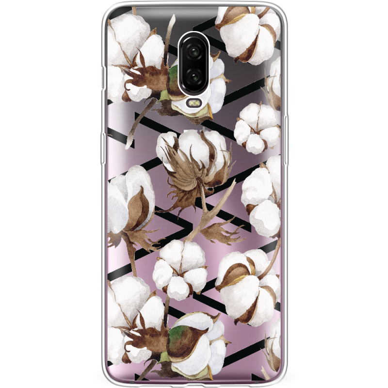 Прозрачный чехол Uprint OnePlus 6T Cotton flowers