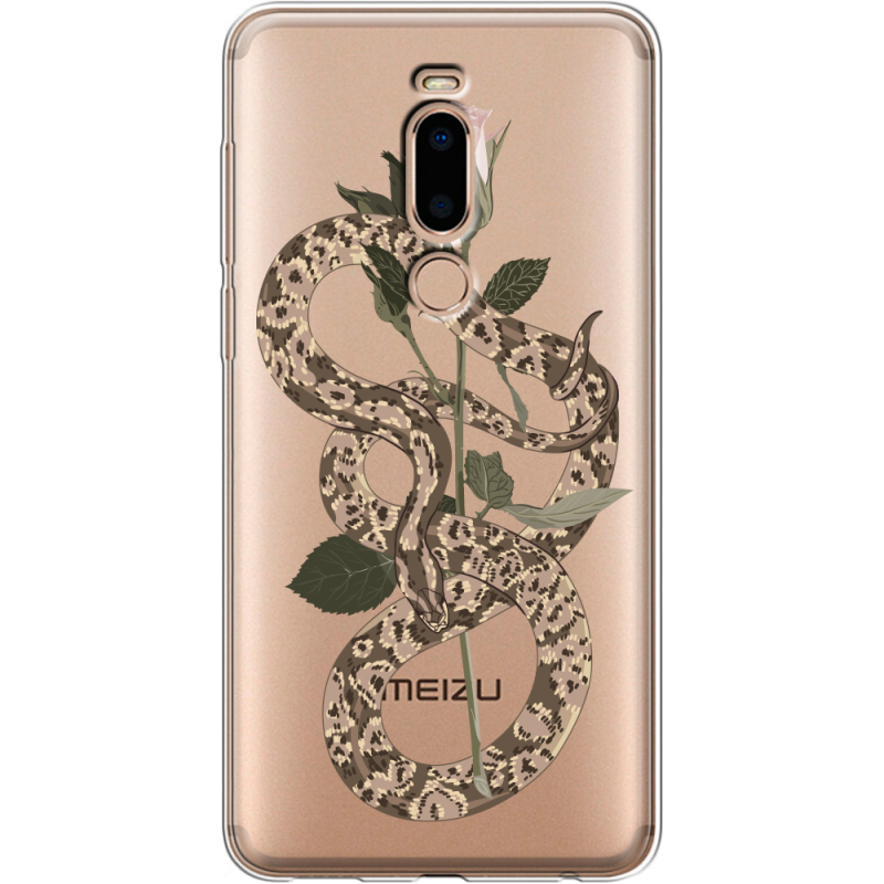 Прозрачный чехол Uprint Meizu M8 Glamor Snake