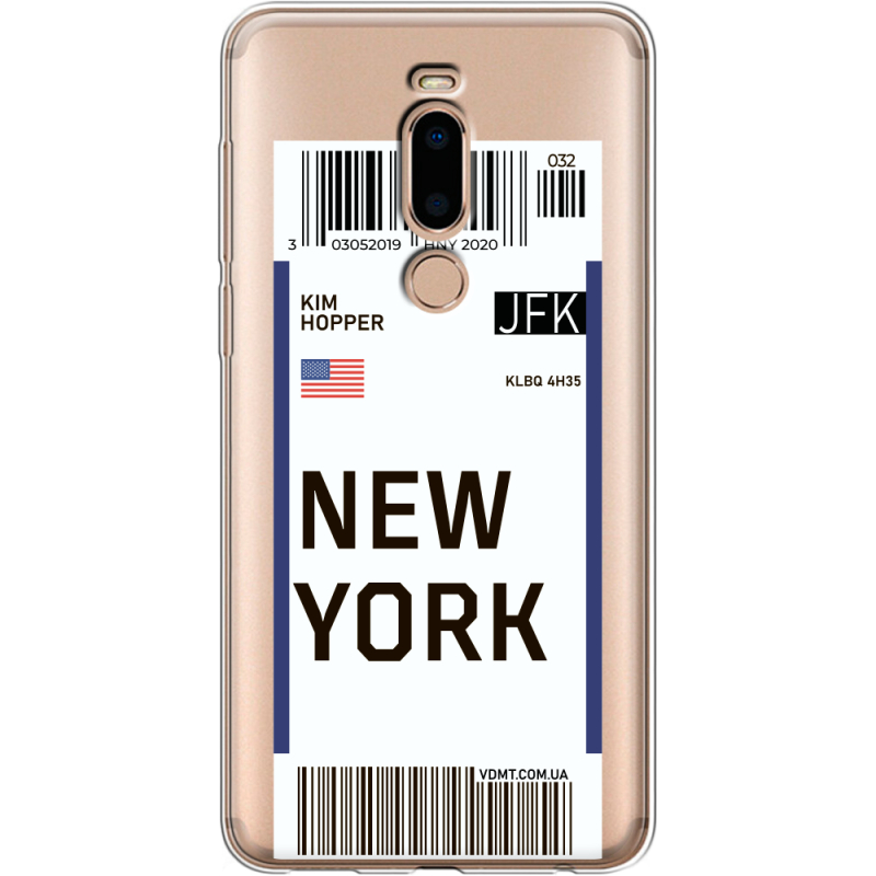 Прозрачный чехол Uprint Meizu M8 Ticket New York