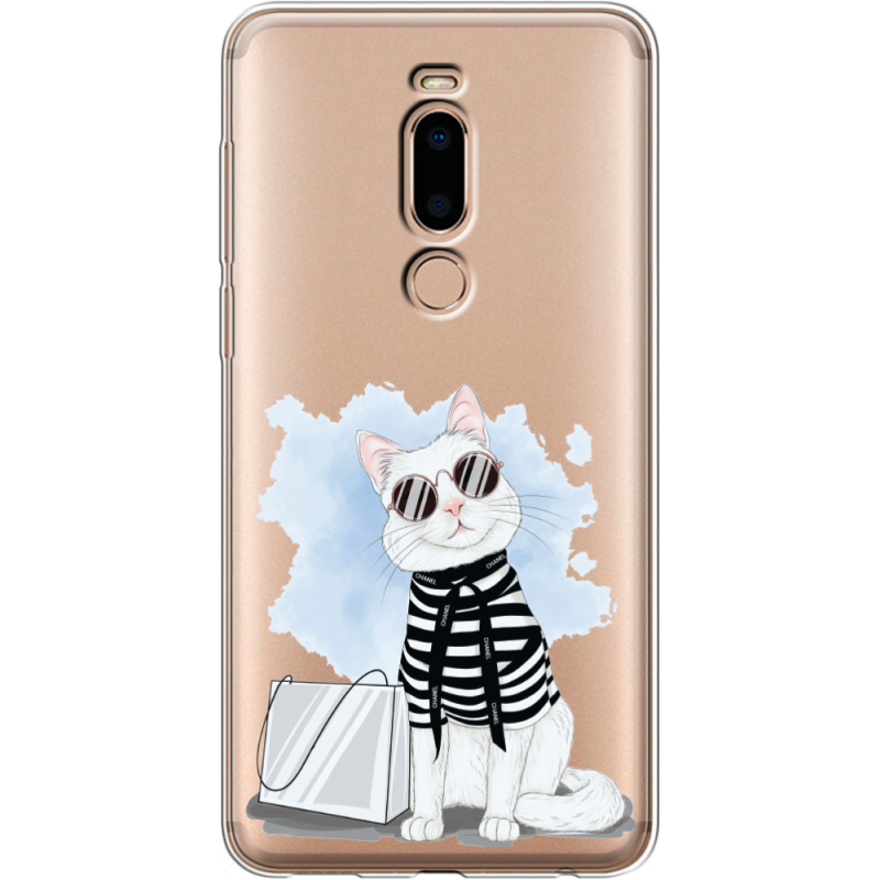 Прозрачный чехол Uprint Meizu M8 Cat Style