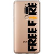 Прозрачный чехол Uprint Meizu M8 Free Fire Black Logo